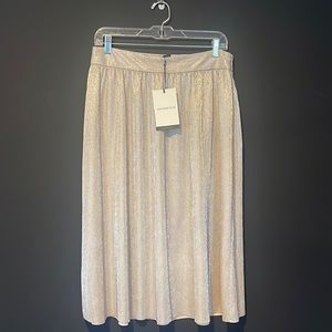 Who What Wear Champagne gold metallic skirt holiday sparkle Size 12 Retail $125